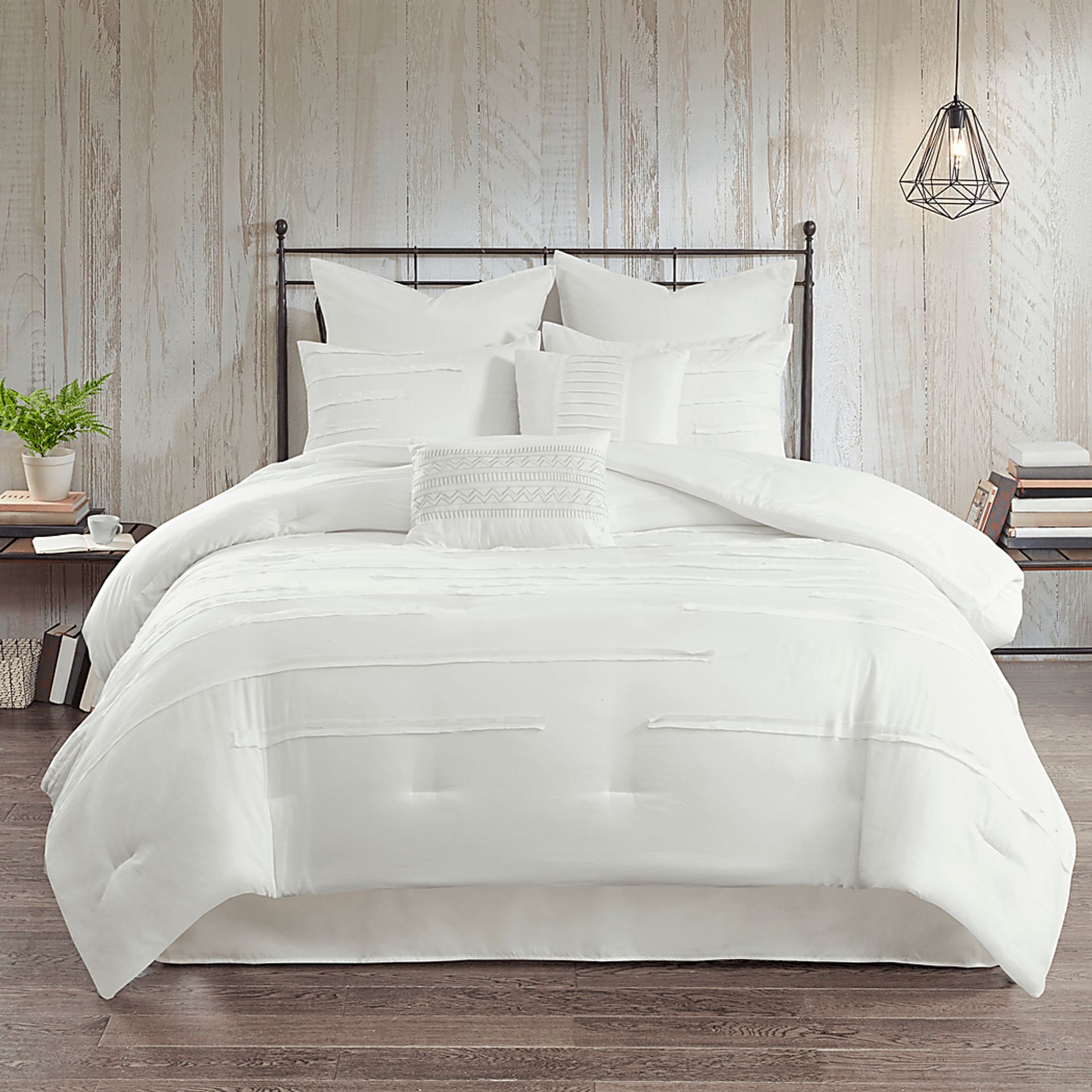Maricka White 8 Pc Queen Comforter Set - Image 1