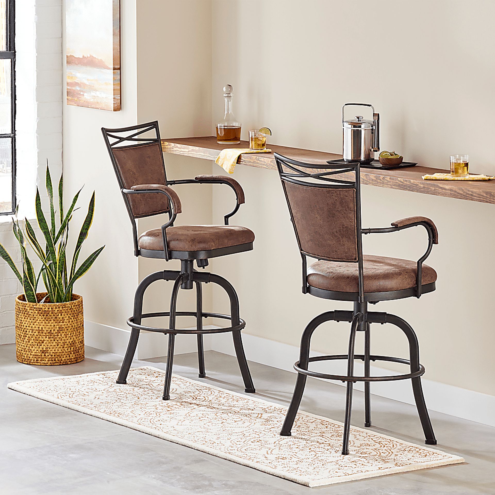 Mariealain Brown Swivel Barstool - Image 10