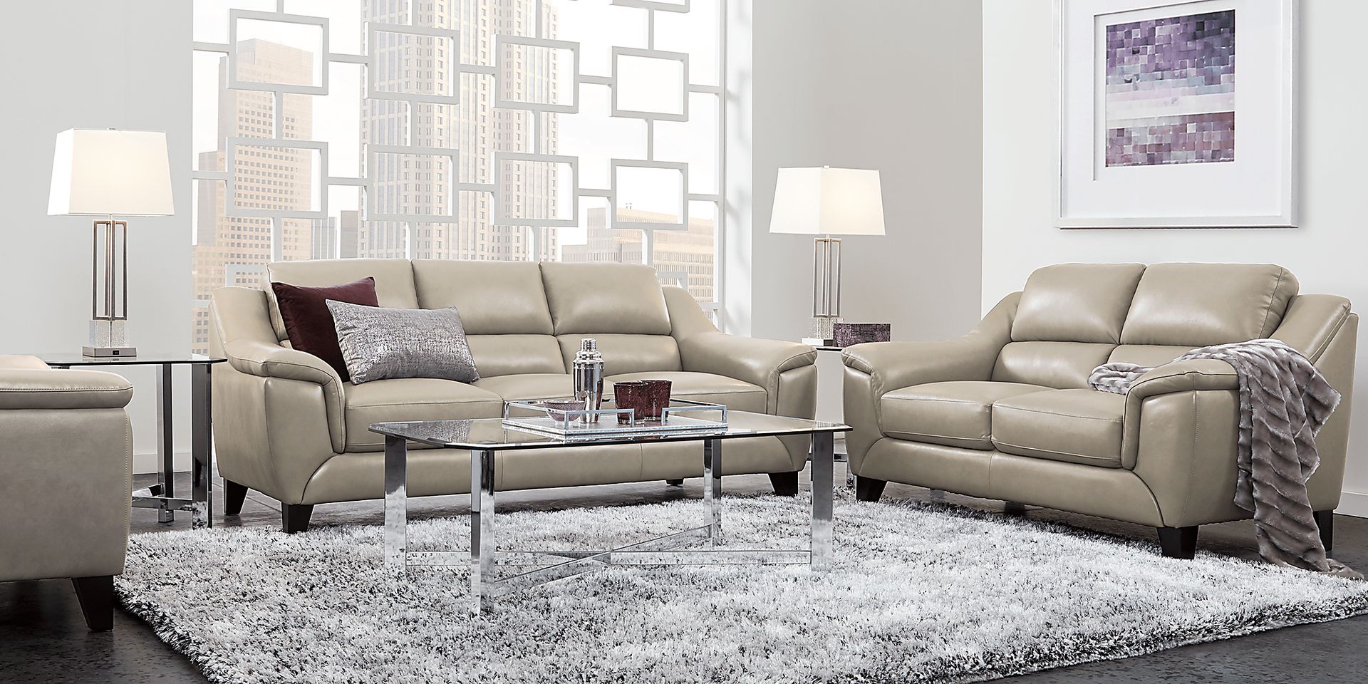 Marielle Bone Leather 2 Pc Living Room - Image 1