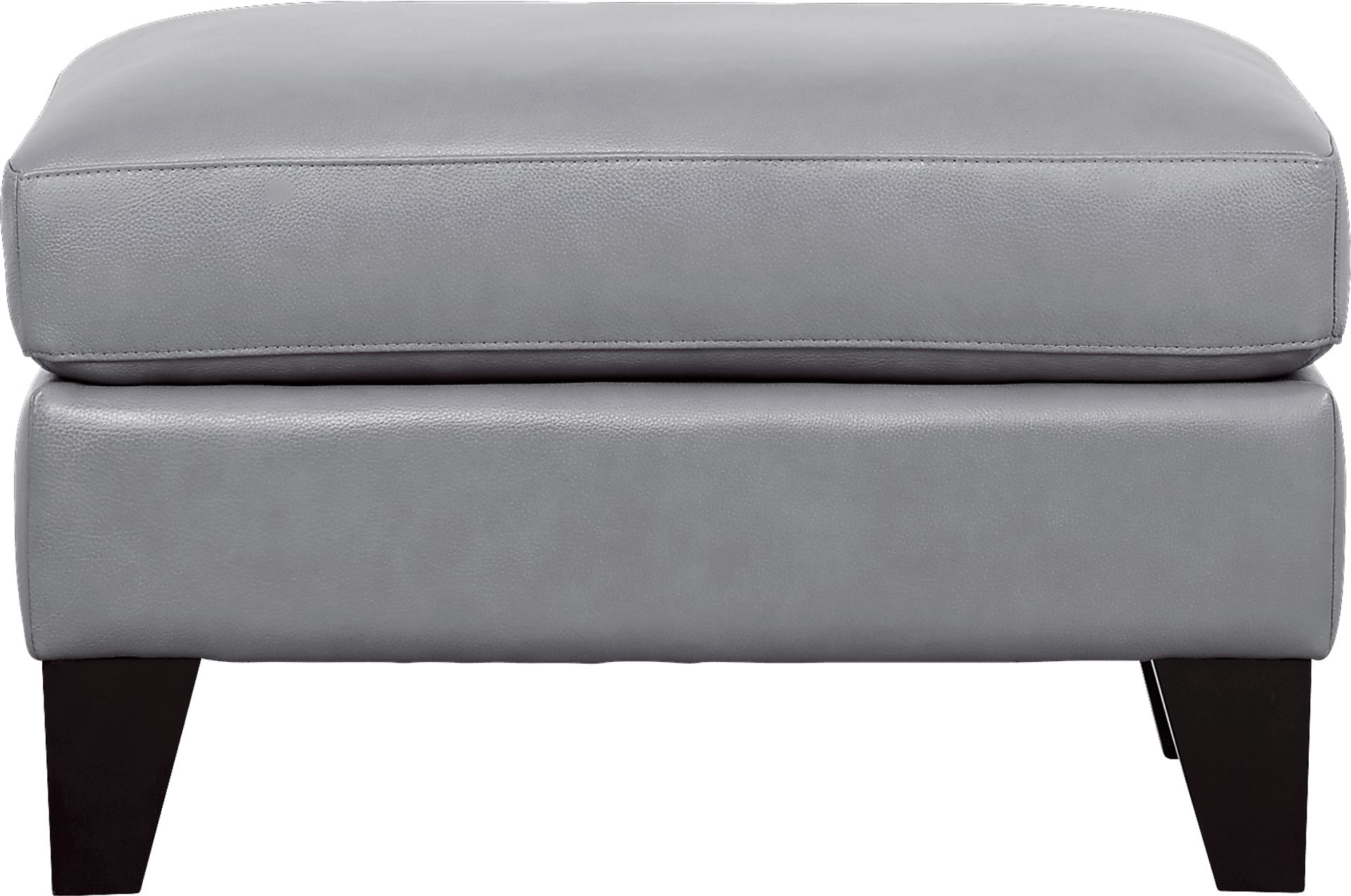 Marielle Gray Leather Ottoman - Image 2