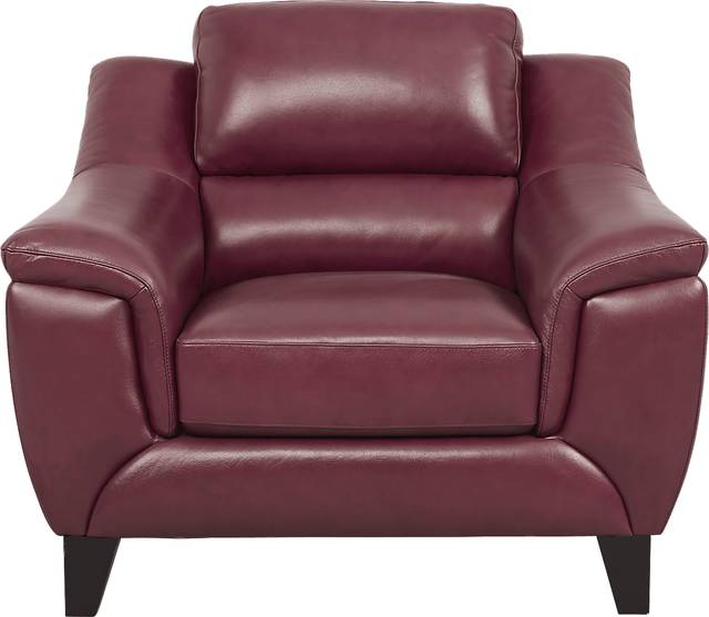 Marielle Red Leather Chair - Thumbnail - Image 2