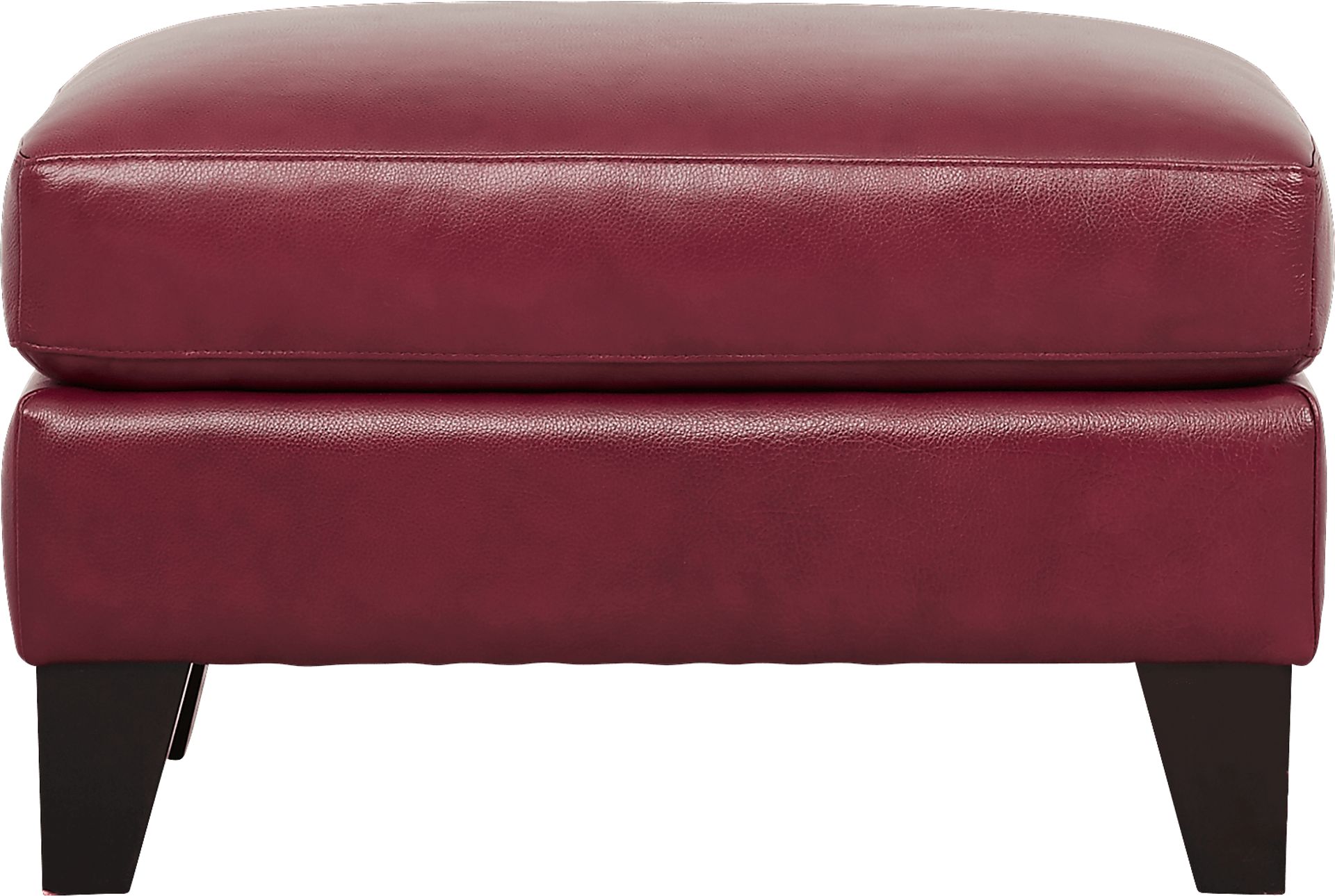 Marielle Red Leather Ottoman - Image 2