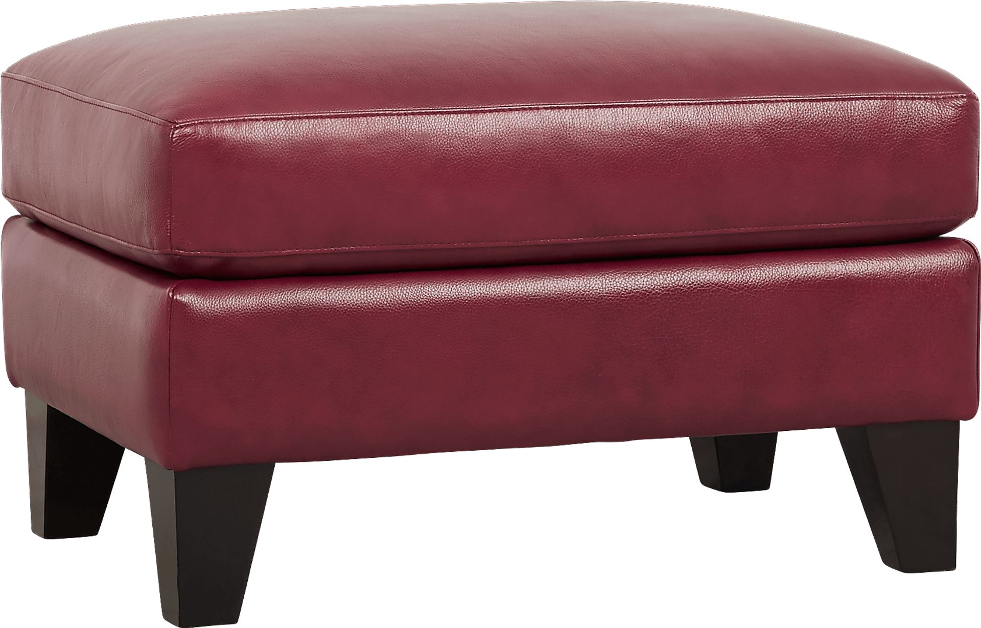 Marielle Red Leather Ottoman - Image 1