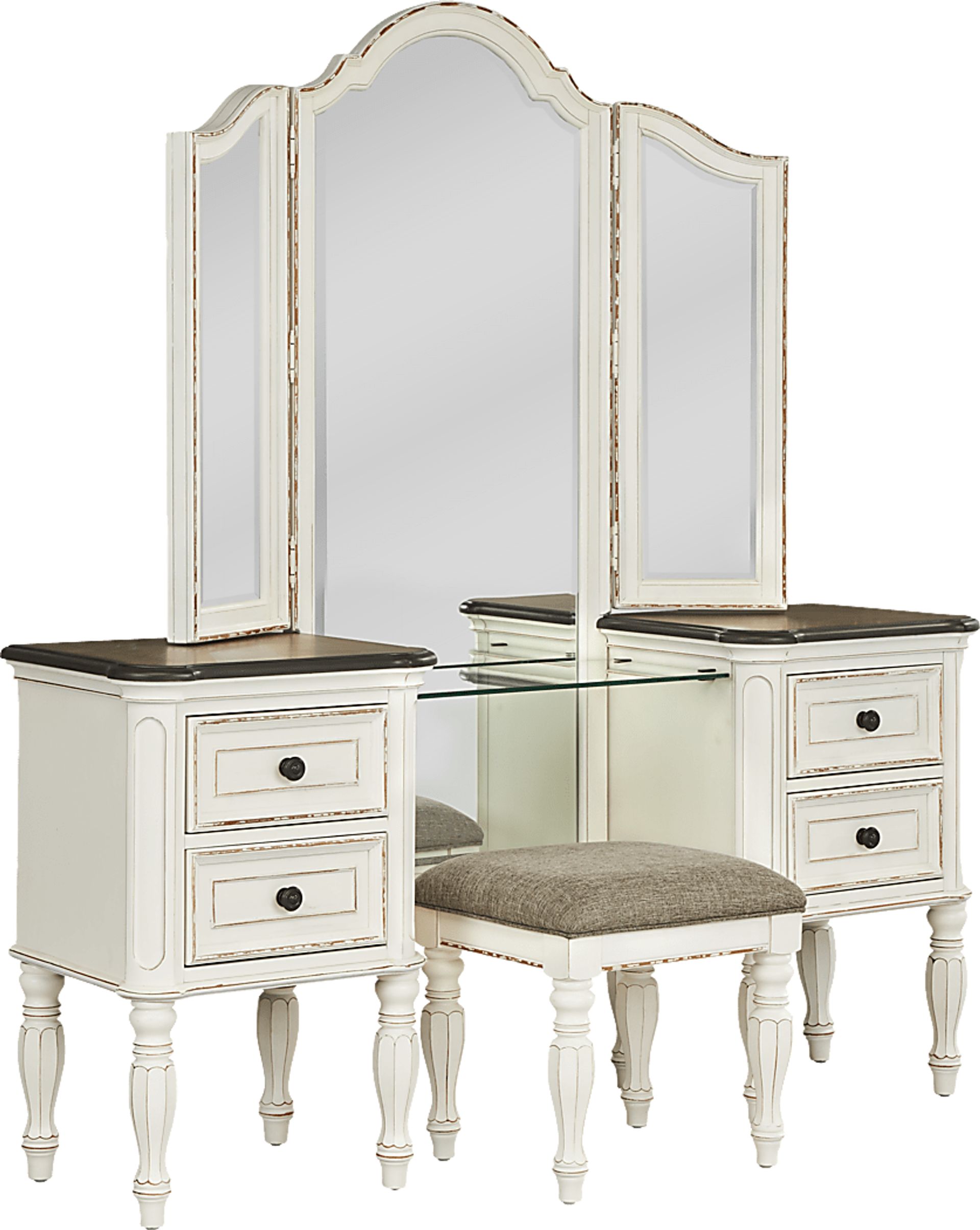 Marien Park White 3 Pc Vanity Set - Image 2