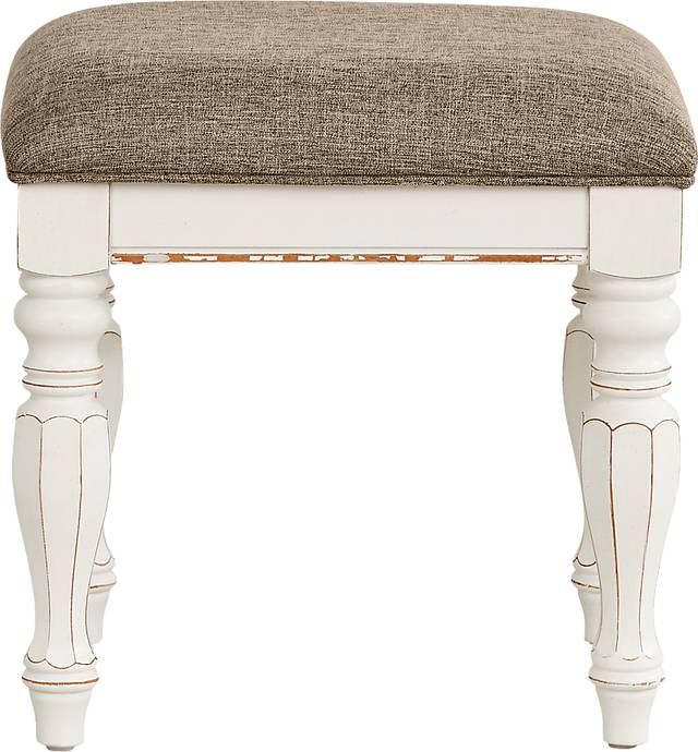 Marien Park White Vanity Stool - Thumbnail - Image 2