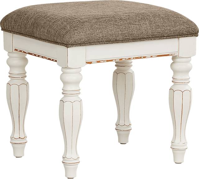 Marien Park White Vanity Stool - Thumbnail - Image 1