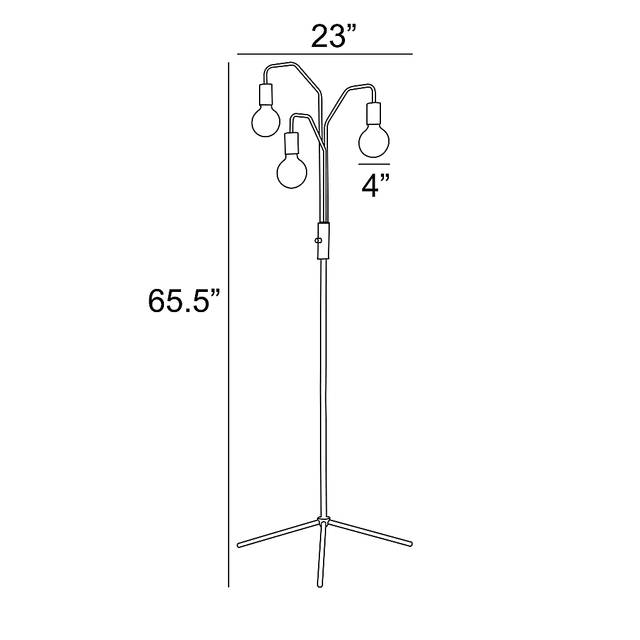Marietta Post Black Floor Lamp - Thumbnail - Image 4