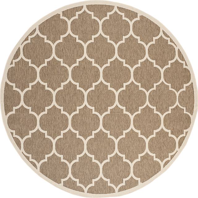 Marilina Camel 8' Round Indoor/Outdoor Rug - Thumbnail - Image 1