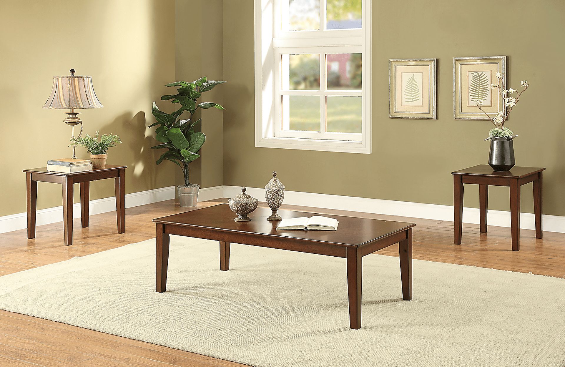 Marilla Brown Cherry 3 Pc Table Set - Image 2