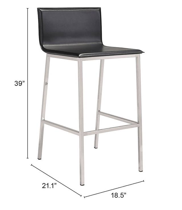 Marina Bay Black Barstool, Set of 2 - Thumbnail - Image 6