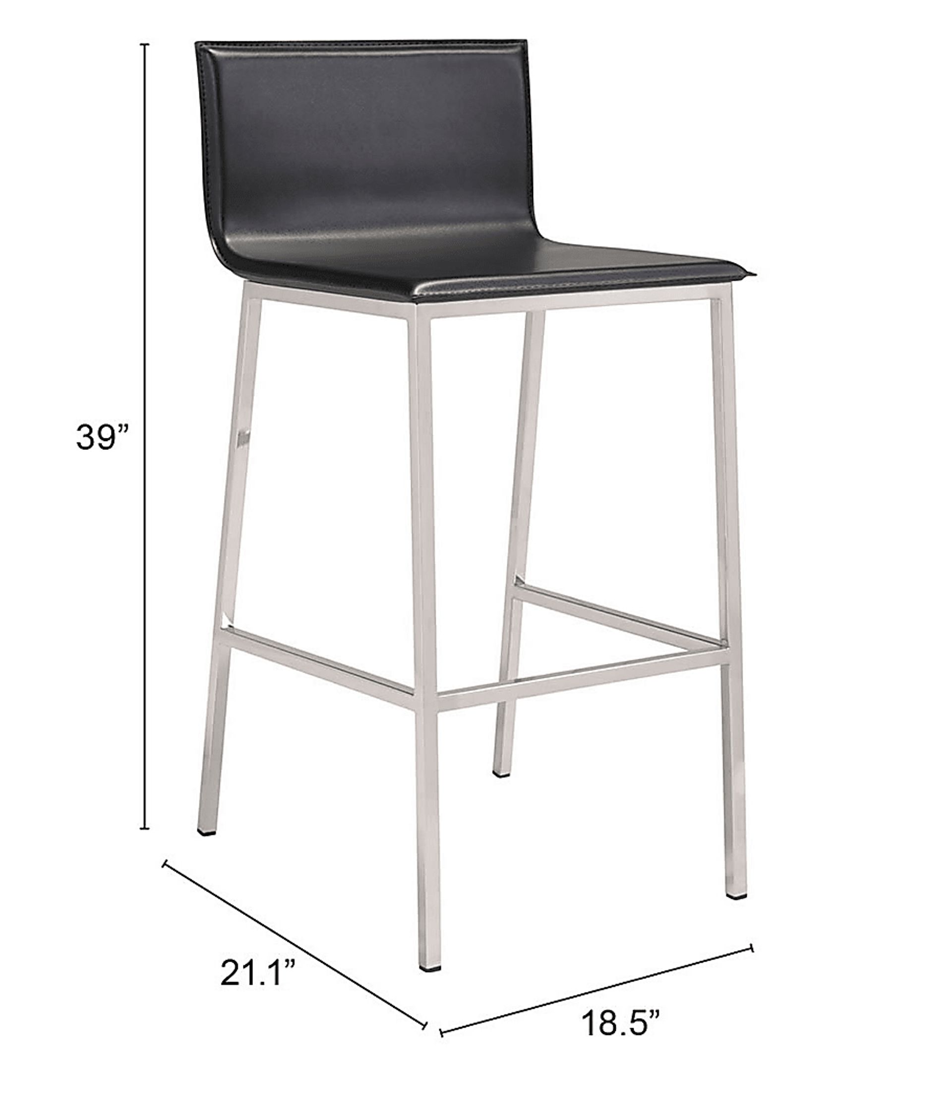 Marina Bay Black Barstool, Set of 2 - Image 6