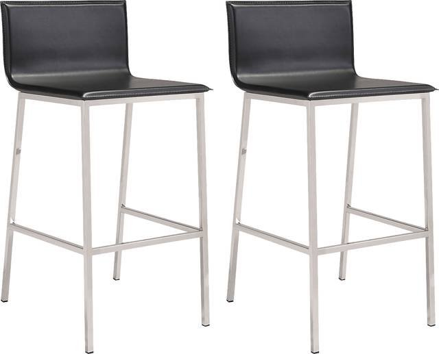 Marina Bay Black Barstool, Set of 2 - Thumbnail - Image 1