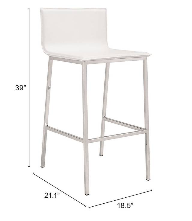 Marina Bay White Barstool, Set of 2 - Thumbnail - Image 6