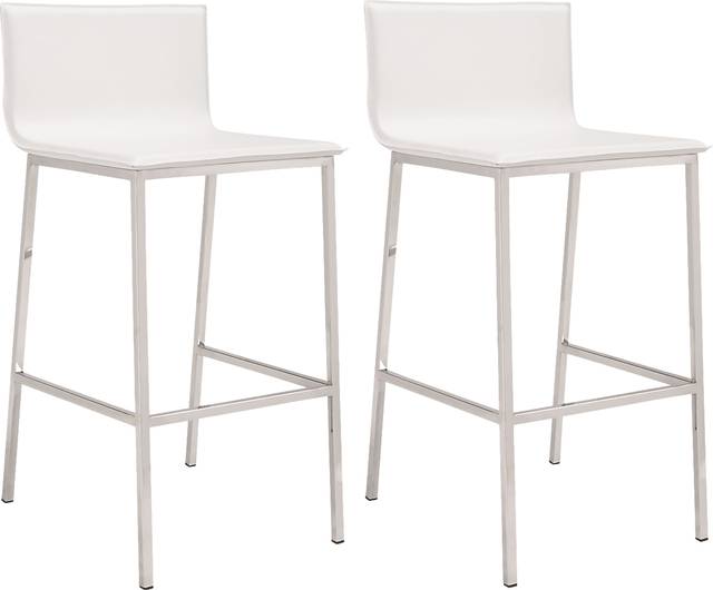 Marina Bay White Barstool, Set of 2 - Thumbnail - Image 1