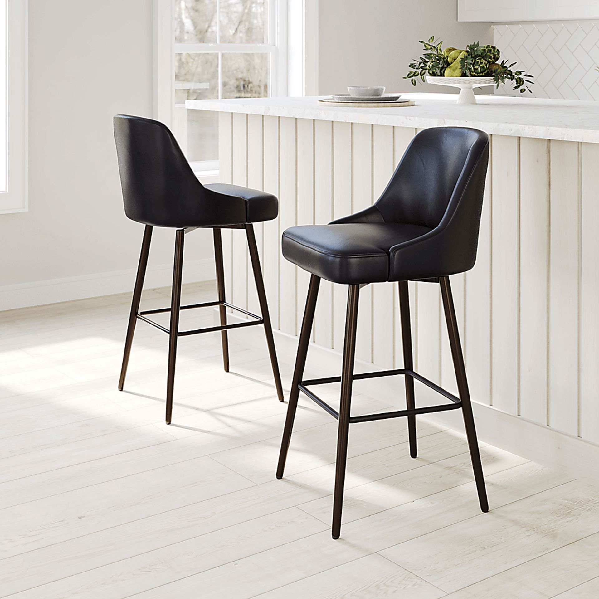 Marina Black Swivel Barstool - Image 2