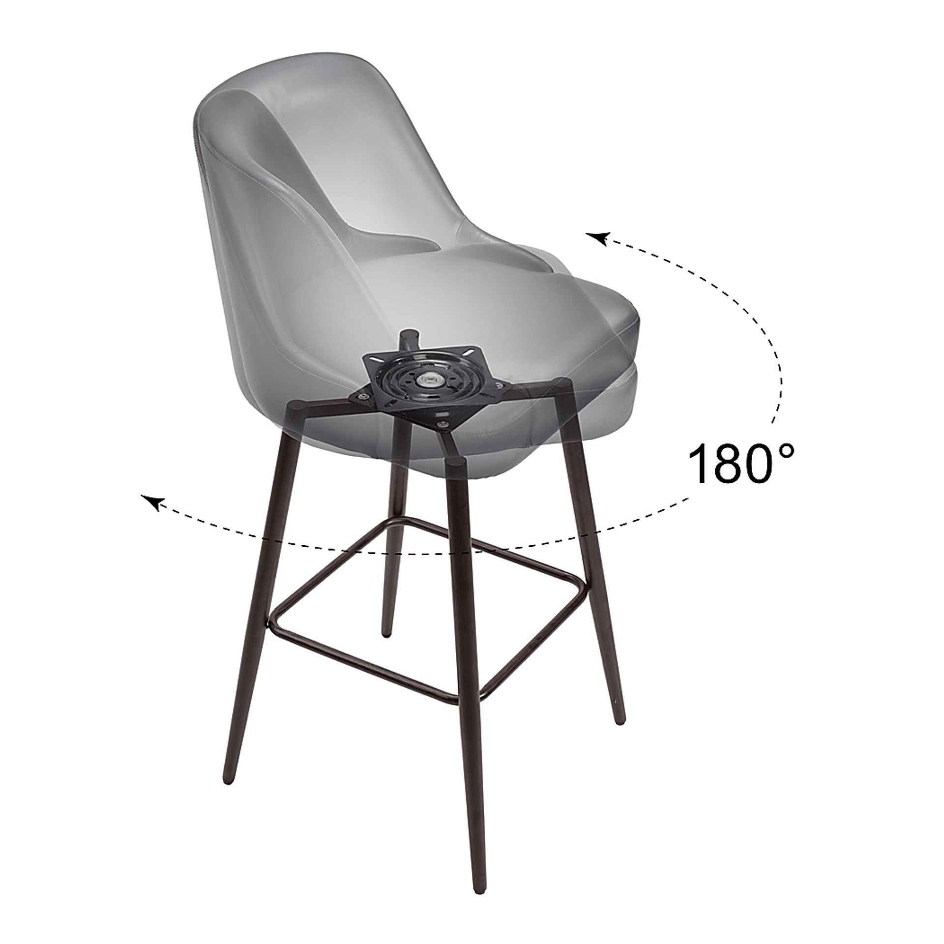 Marina Black Swivel Barstool - Image 8