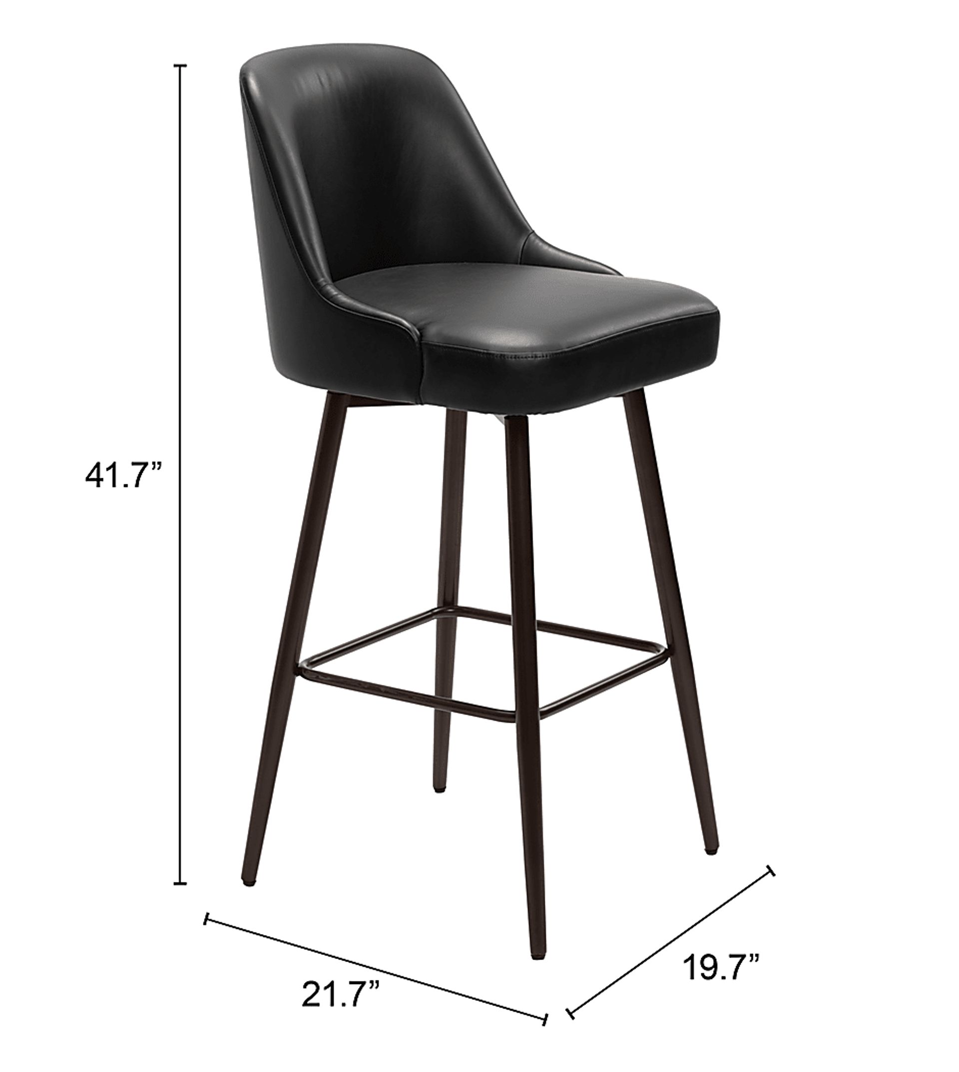Marina Black Swivel Barstool - Image 10