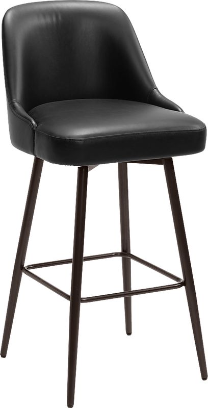 Marina Black Swivel Barstool