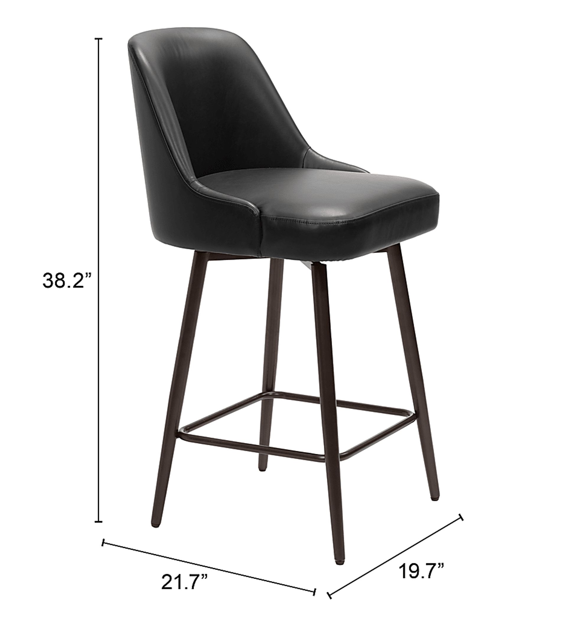 Marina Black Swivel Counter Height Stool - Image 10