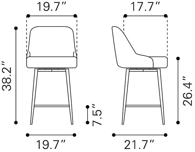 Marina Brown Counter Height Stool - Thumbnail - Image 11