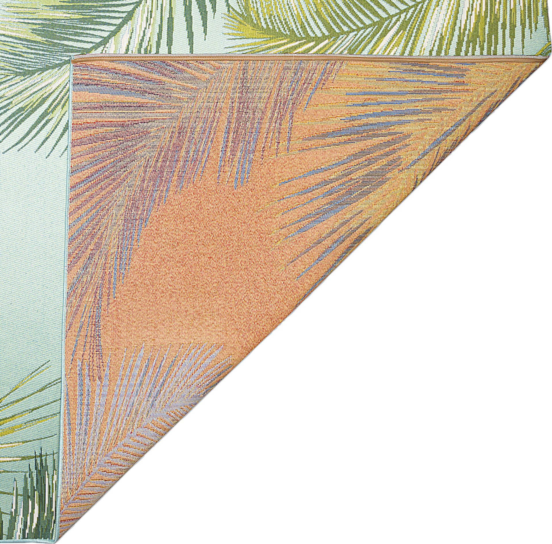 Marina Palms Aqua 4'10 x 7'6 Indoor/Outdoor Rug - Image 7