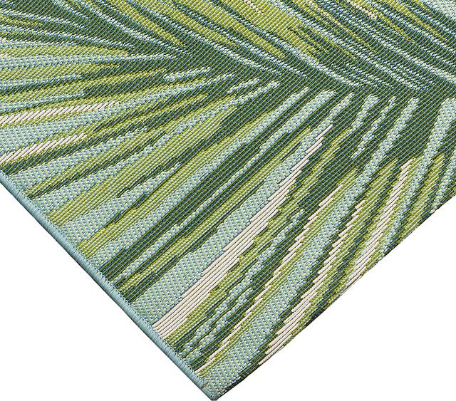 Marina Palms Aqua 4'10 x 7'6 Indoor/Outdoor Rug - Thumbnail - Image 8