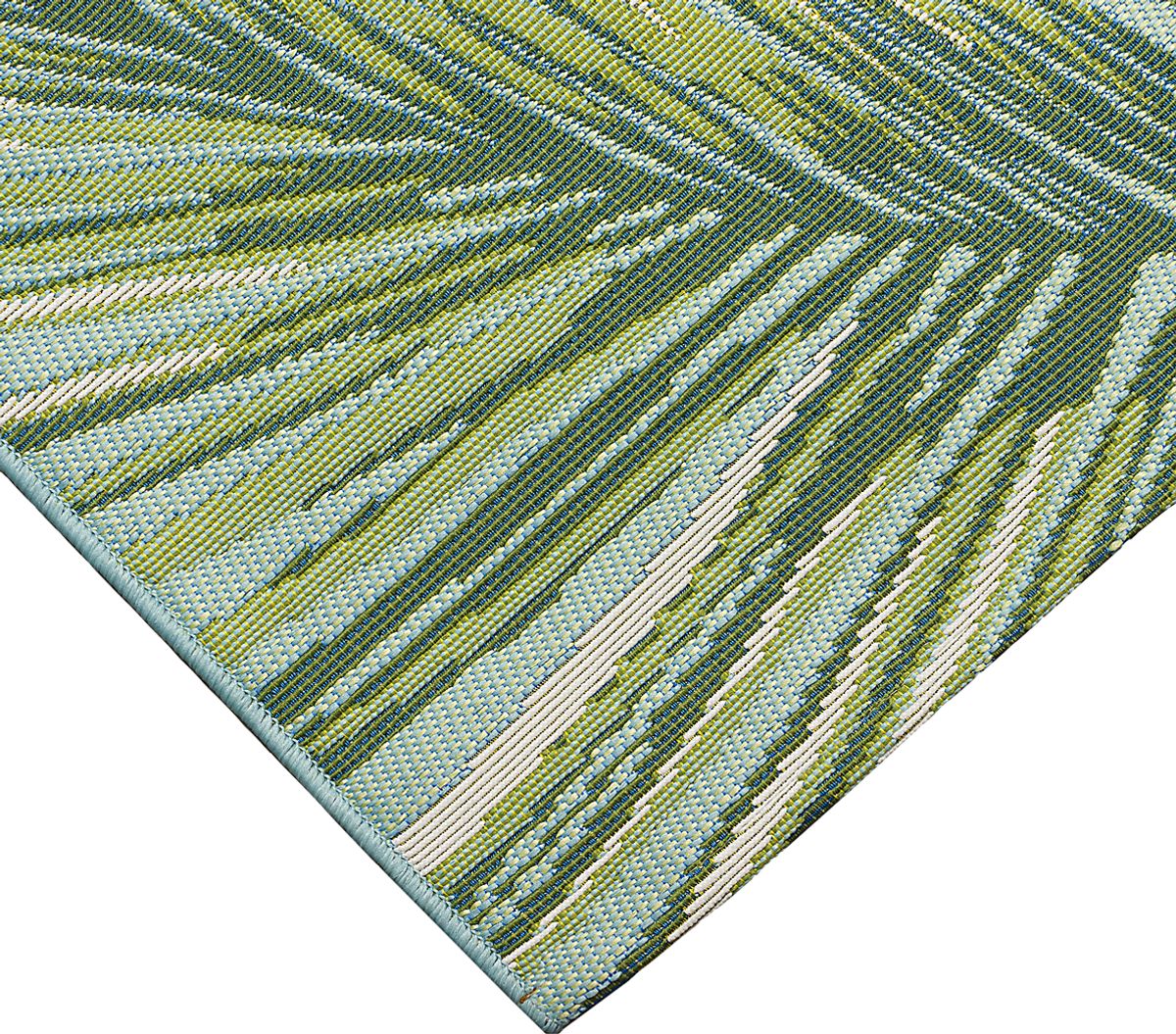 Marina Palms Aqua Blue Outdoor Rug | Rooms to Go
