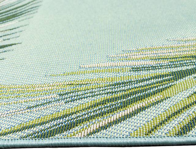 Marina Palms Aqua 4'10 x 7'6 Indoor/Outdoor Rug - Thumbnail - Image 9