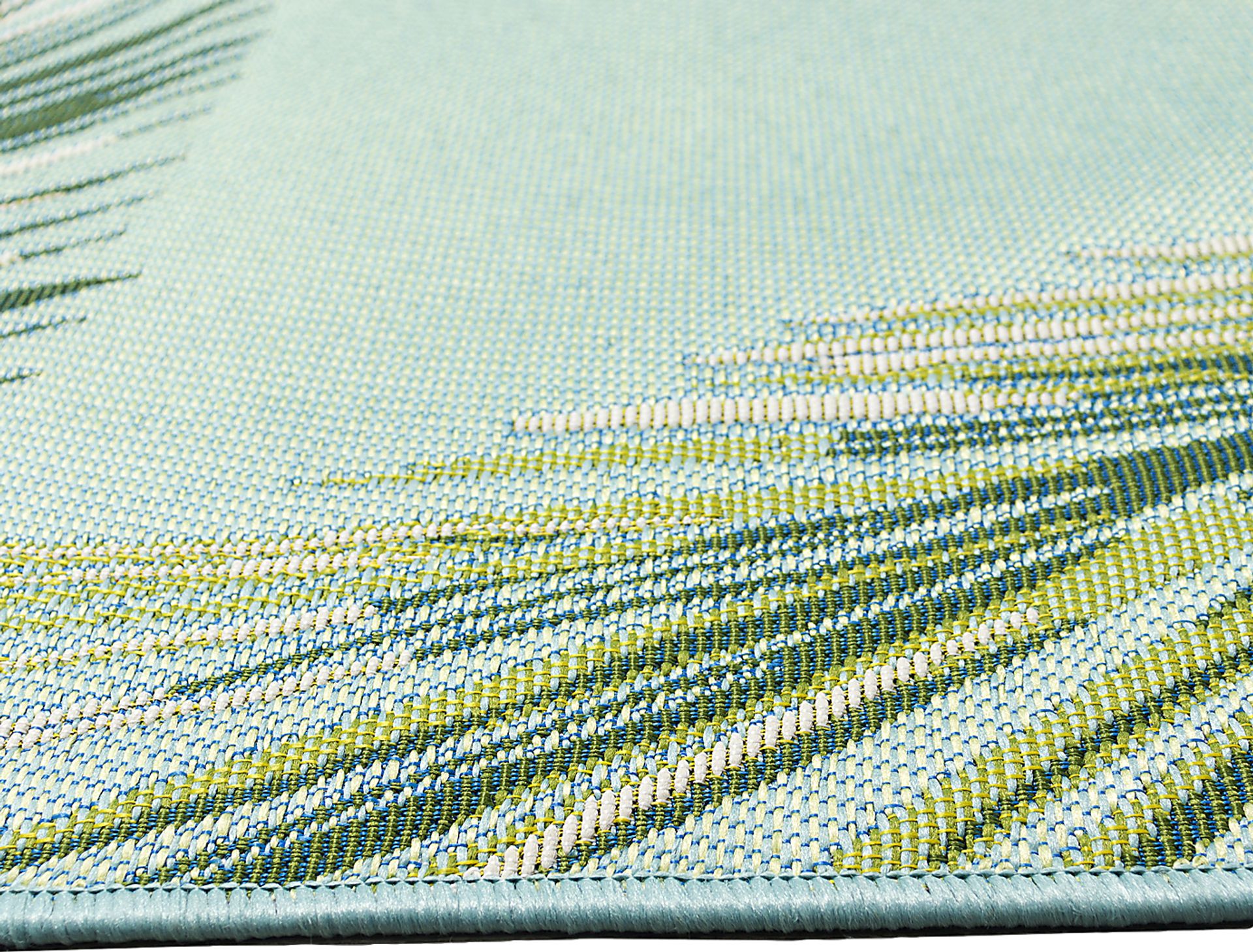 Marina Palms Aqua 4'10 x 7'6 Indoor/Outdoor Rug - Image 9