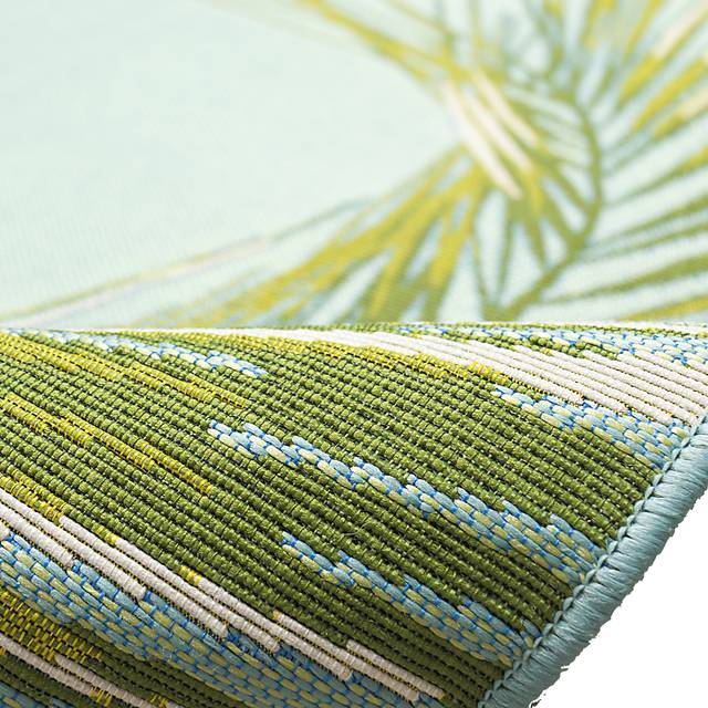 Marina Palms Aqua 4'10 x 7'6 Indoor/Outdoor Rug - Thumbnail - Image 10
