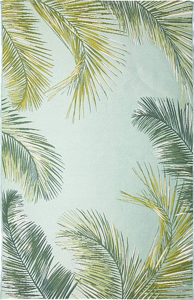 Marina Palms Aqua 4'10 x 7'6 Indoor/Outdoor Rug - Thumbnail - Image 1