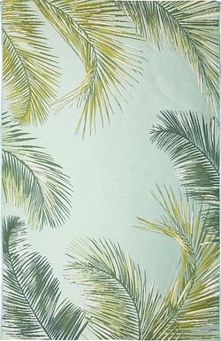 Marina Palms Aqua 6'6 x 9'4 Indoor/Outdoor Rug