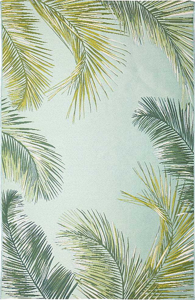 Marina Palms Aqua 7'10 x 9'10 Indoor/Outdoor Rug - Thumbnail - Image 1