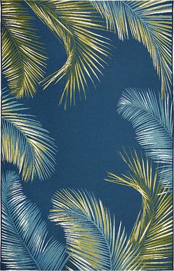 Marina Palms Navy 4'10 x 7'6 Indoor/Outdoor Rug