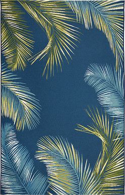 Marina Palms Navy 6'6 x 9'4 Indoor/Outdoor Rug
