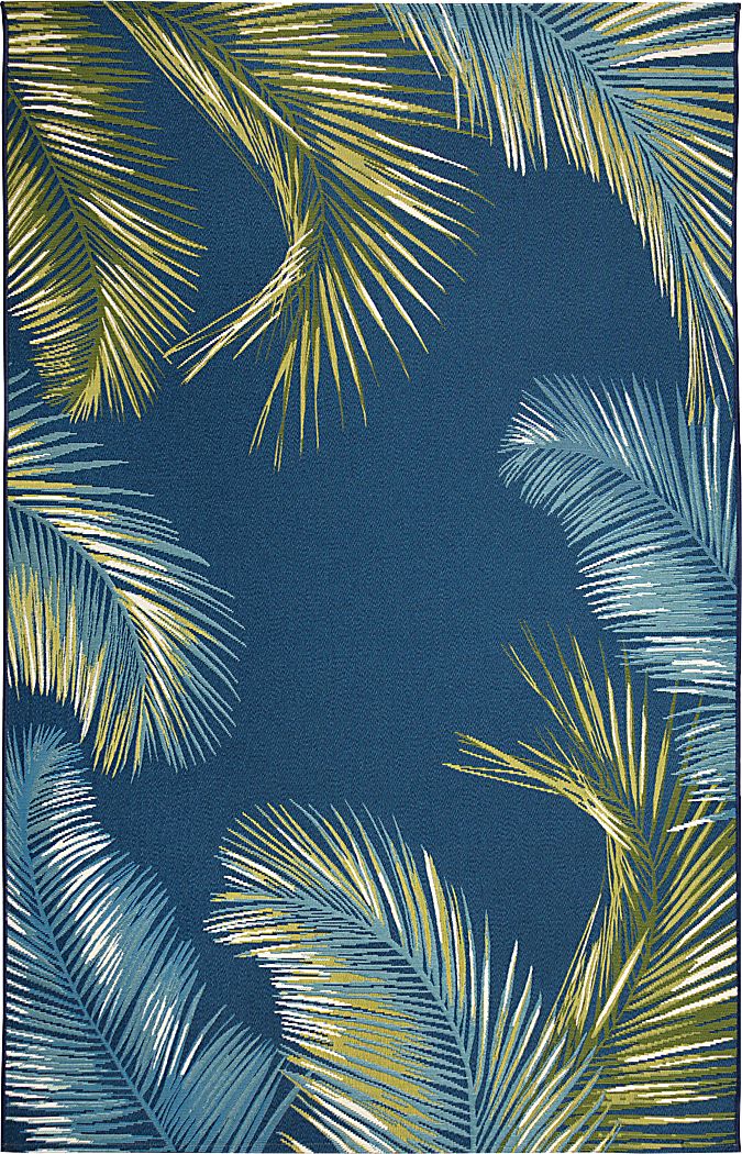 Marina Palms Navy 7'10 x 9'10 Indoor/Outdoor Rug