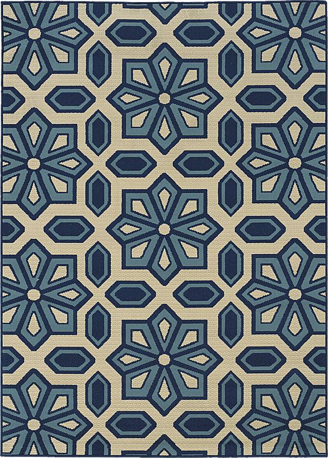 Marisela Blue 7'10 x 10'10 Indoor/Outdoor Rug - Thumbnail - Image 1
