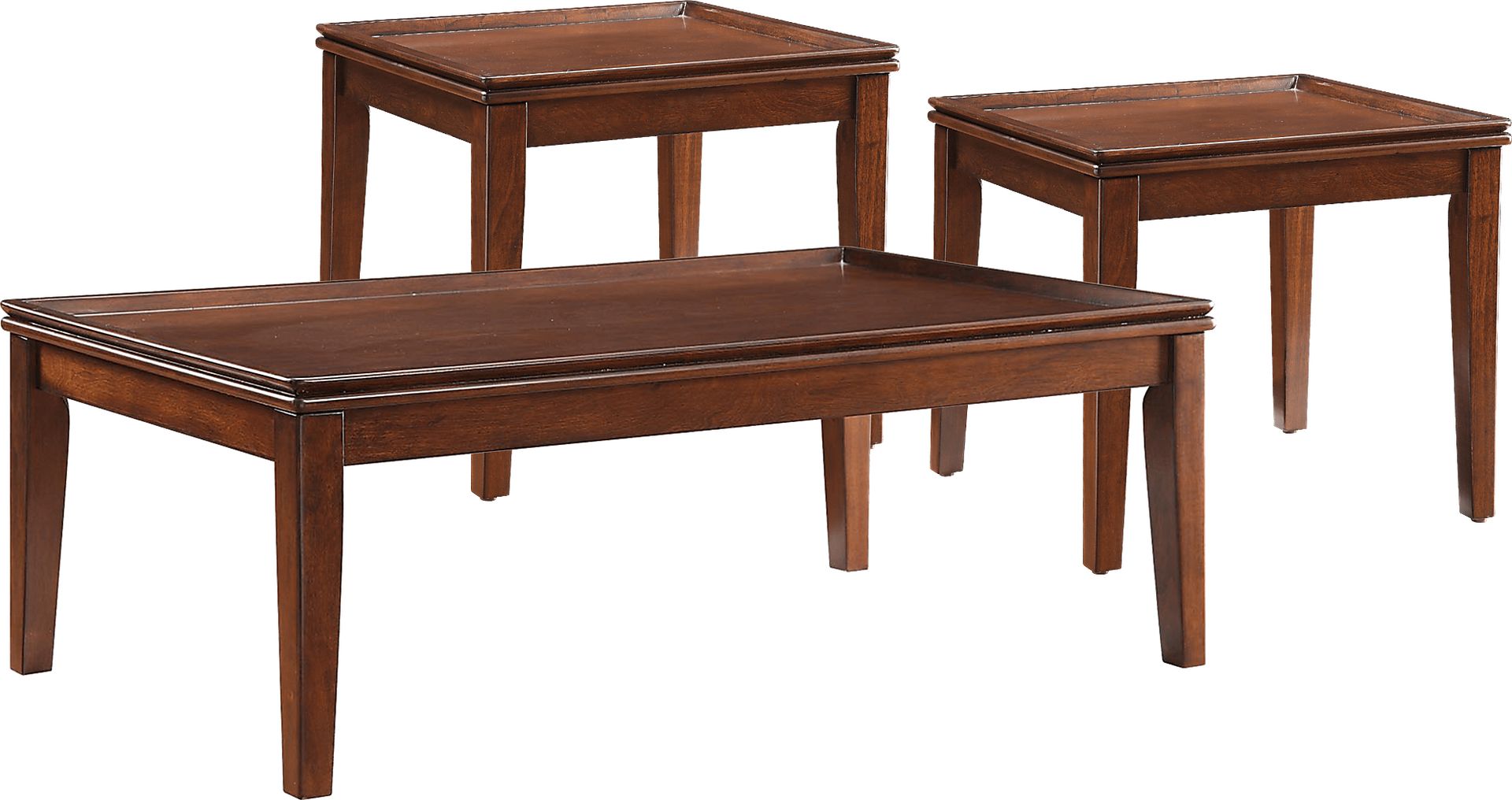 Mariska Brown Cherry 3 Pc Table Set - Image 1