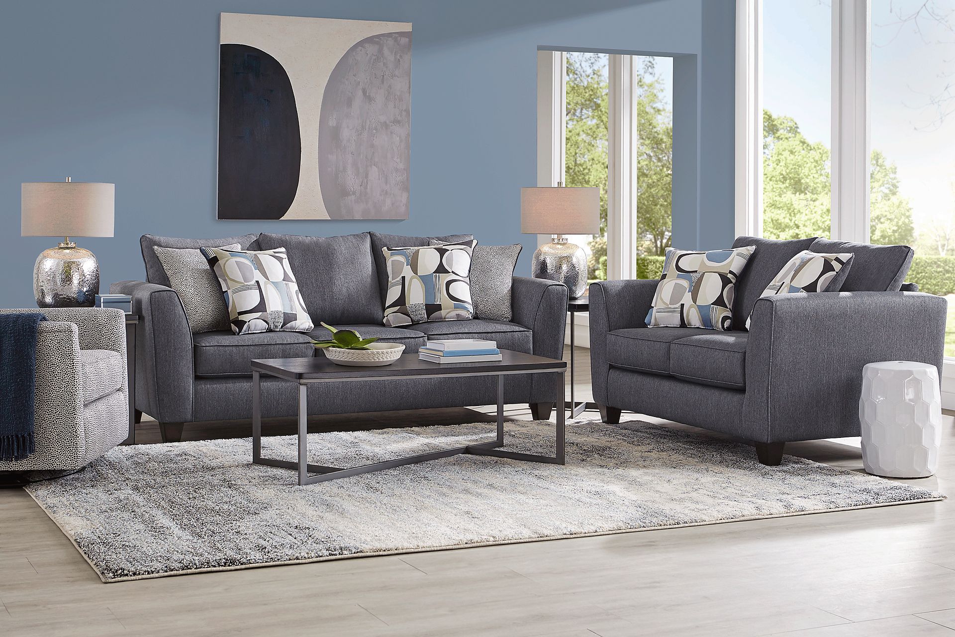 Marisol Bay Denim 3 Pc Living Room - Image 1
