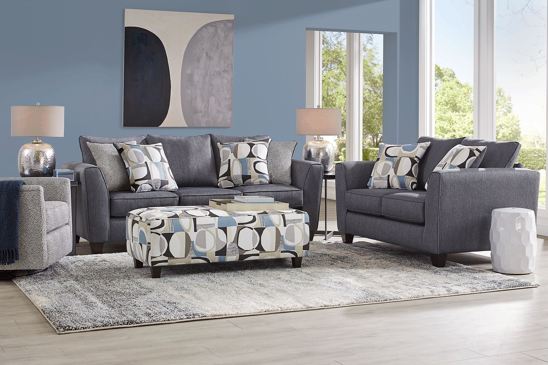 Marisol Bay Denim 3 Pc Living Room - Image 1