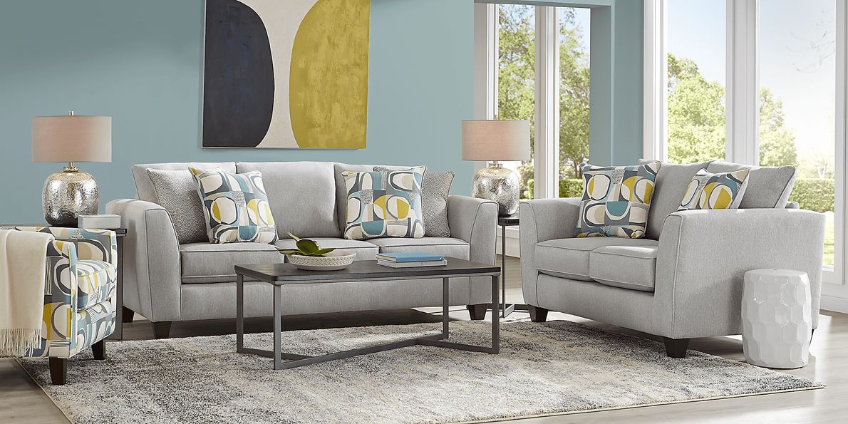 Marisol Bay 8 Pc Spa Blue Woven Living Room Set With Sofa, Loveseat ...