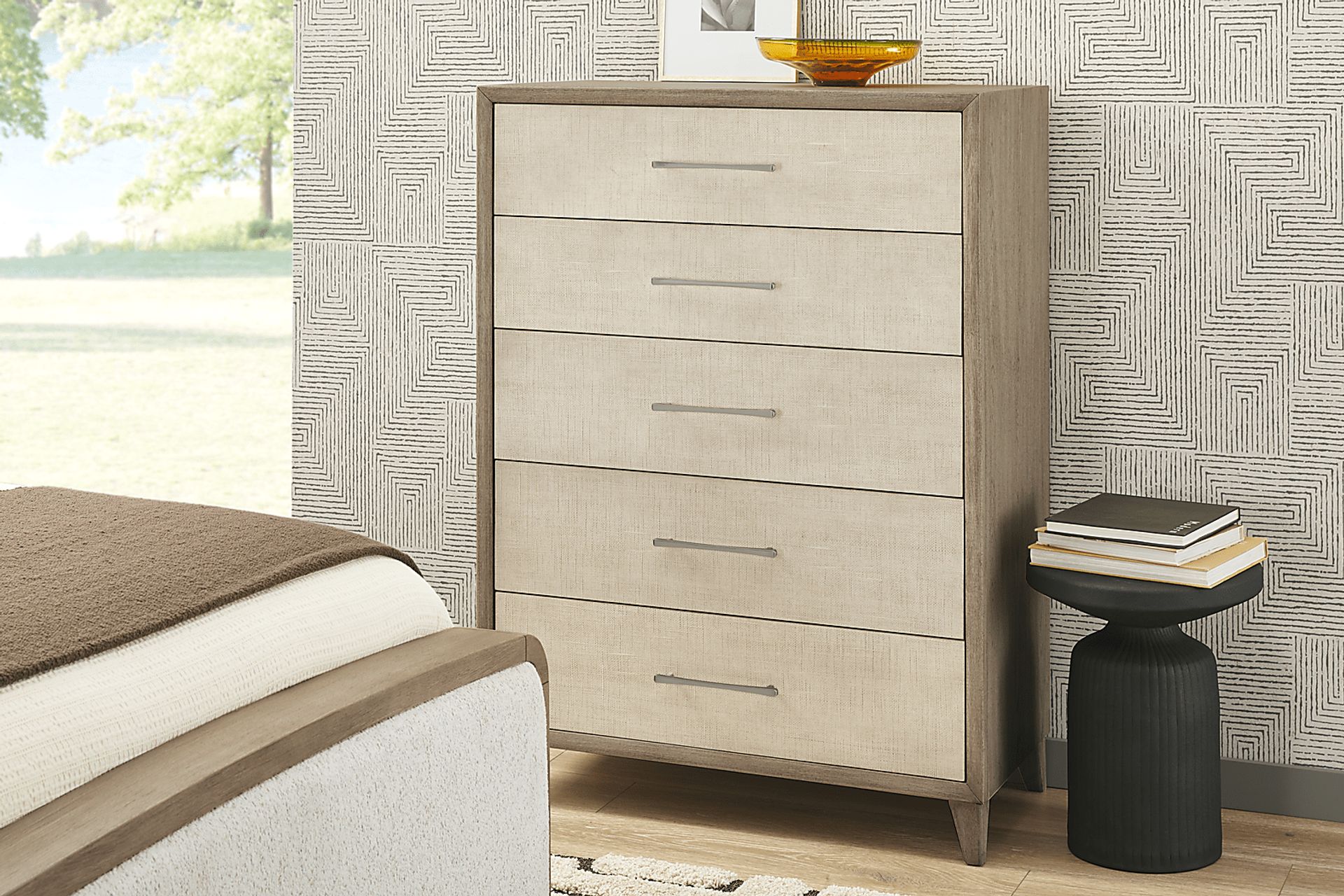 Marisole Taupe 5 Pc King Upholstered Bedroom - Image 4