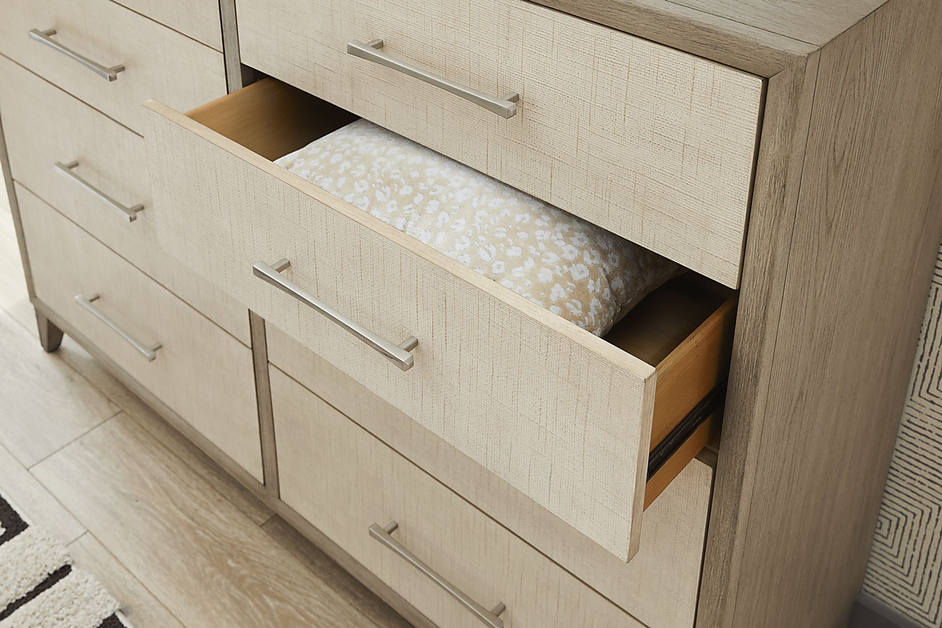 Marisole Taupe 7 Pc King Upholstered Bedroom - Image 5