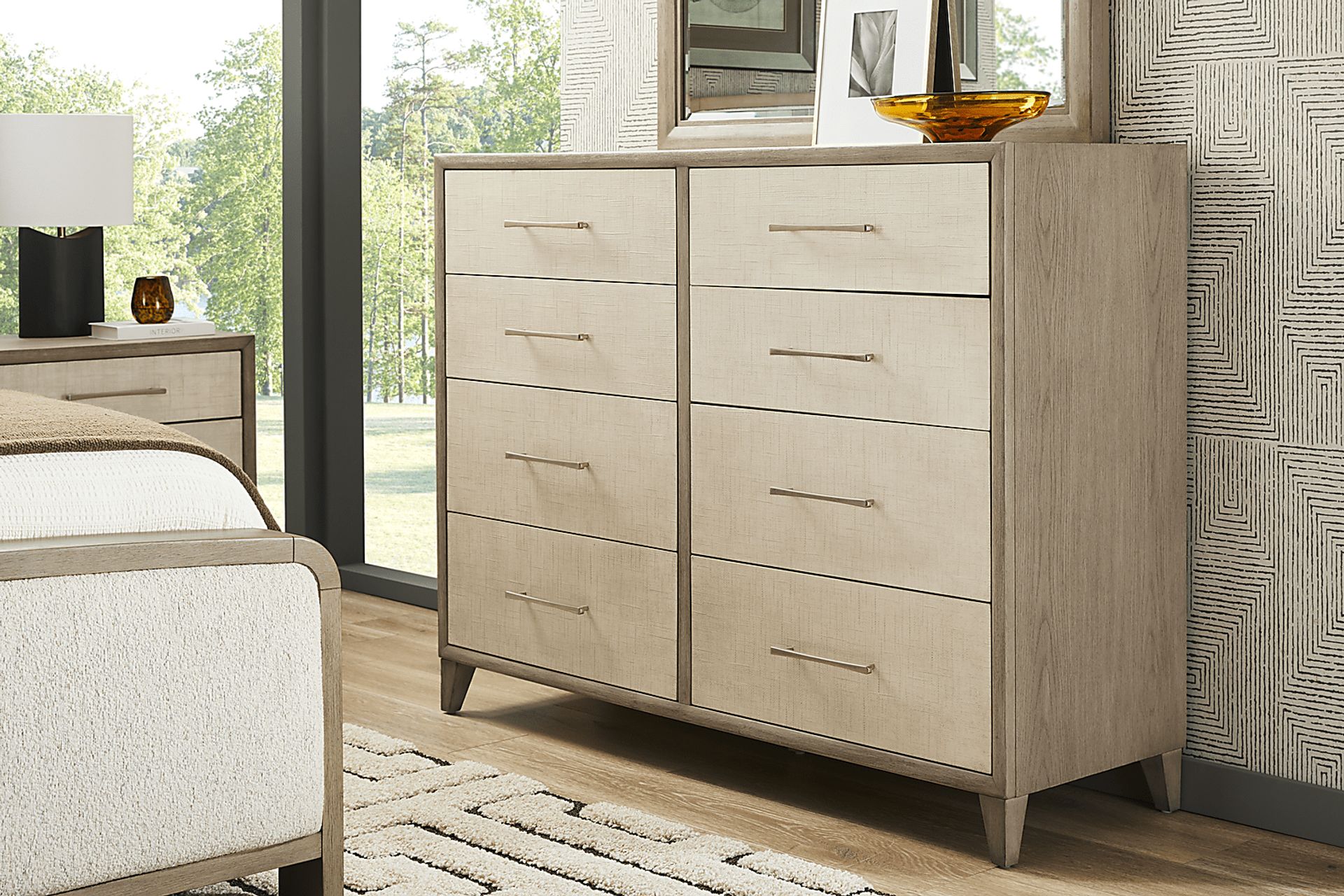 Marisole Taupe 7 Pc King Upholstered Bedroom - Image 7