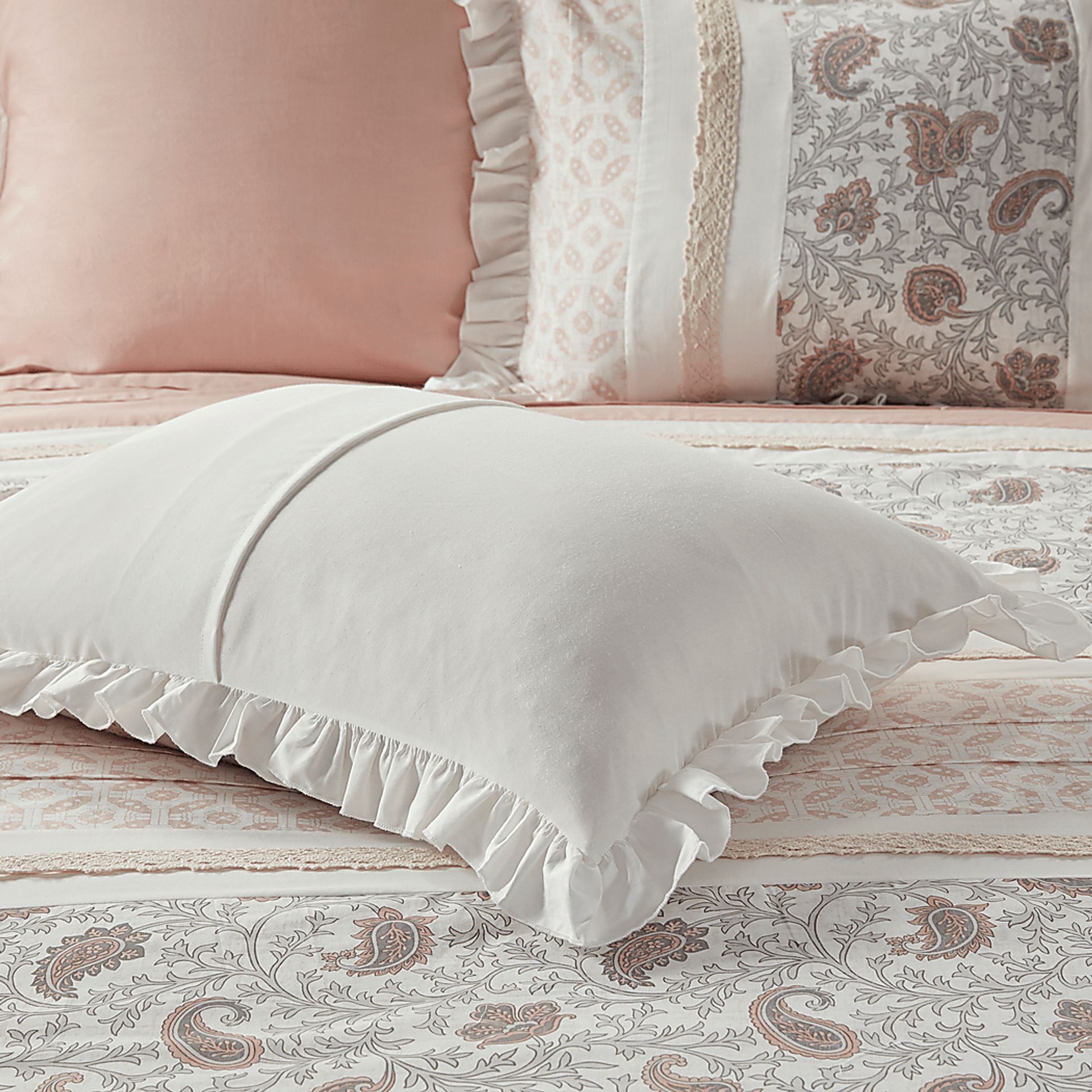 Marjory Blush 9 Pc King Comforter Set - Image 17