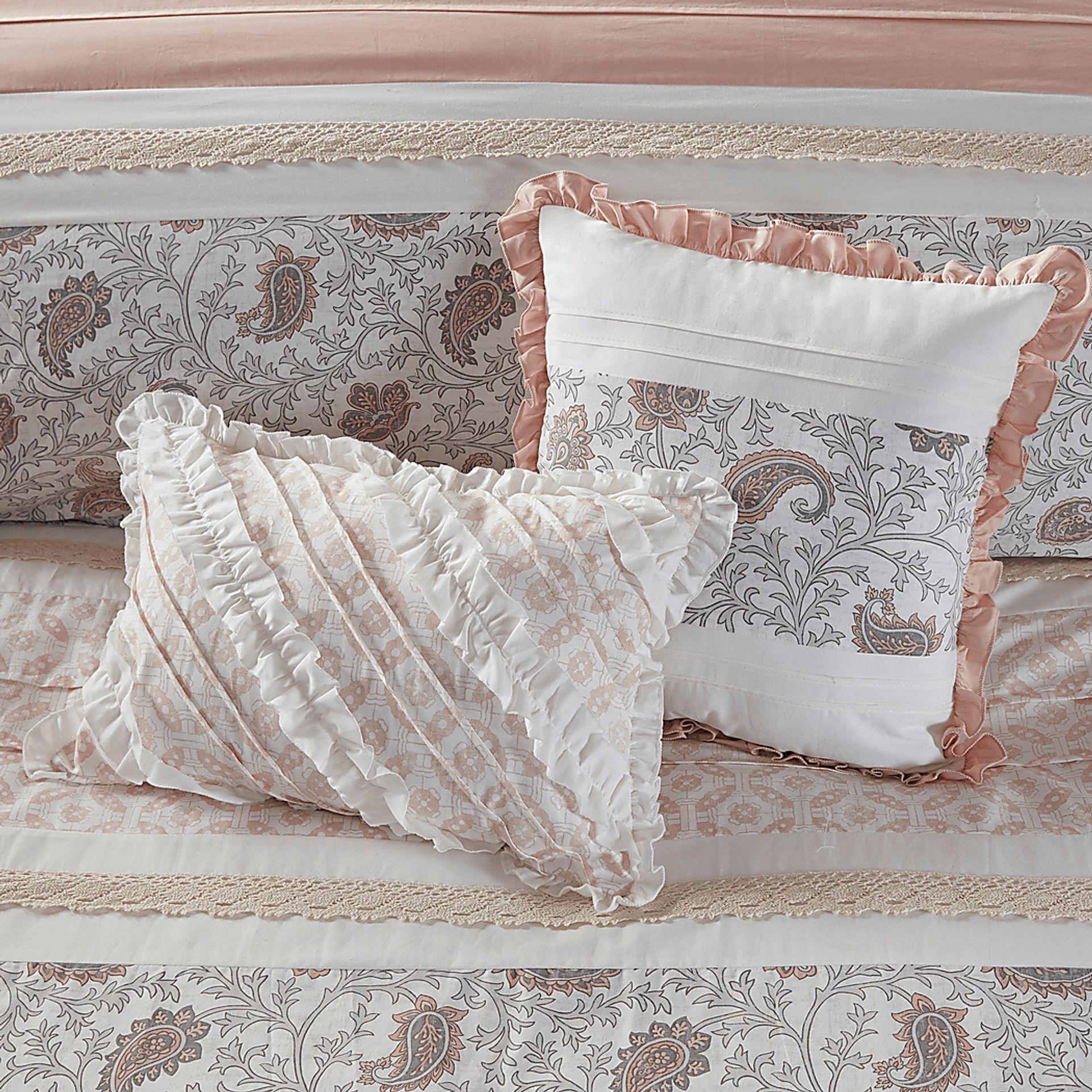 Marjory Blush 9 Pc Queen Comforter Set - Image 14