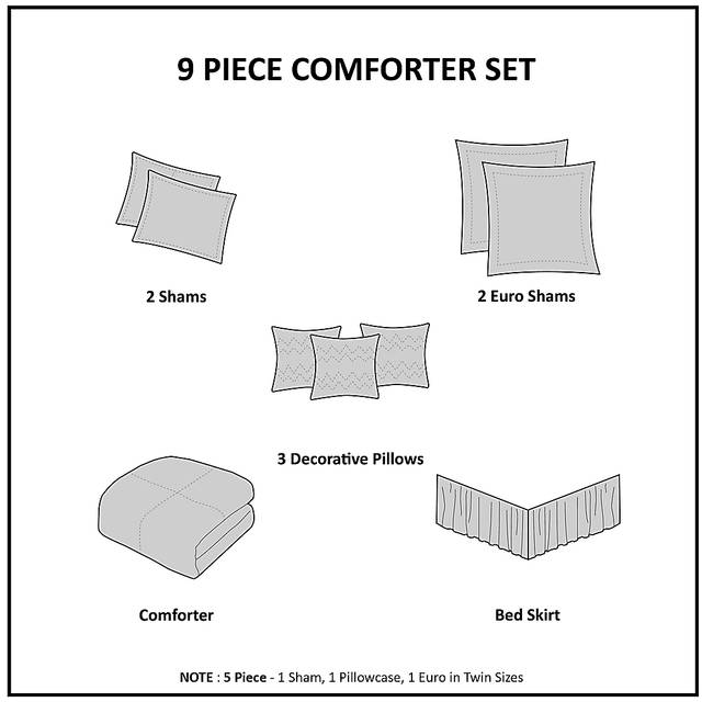 Marjory Blush 9 Pc Queen Comforter Set - Thumbnail - Image 7