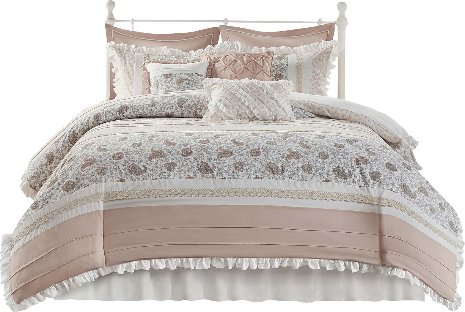 Marjory Blush 9 Pc Queen Comforter Set - Thumbnail 2