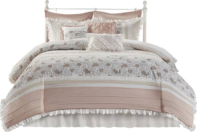 Marjory Blush 9 Pc Queen Comforter Set - Thumbnail - Image 9