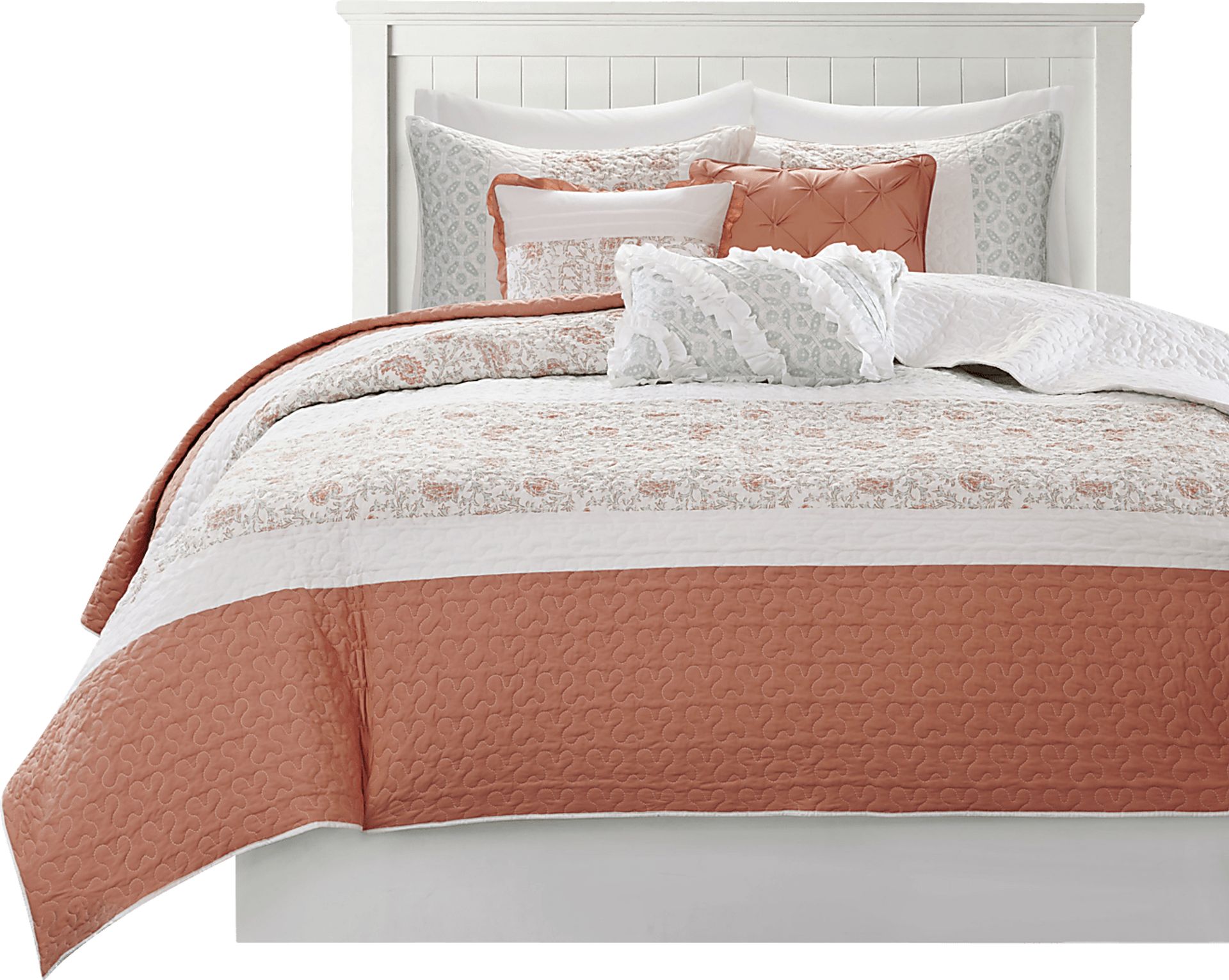 Marjory Coral 6 Pc Full/Queen Quilt Set - Image 4